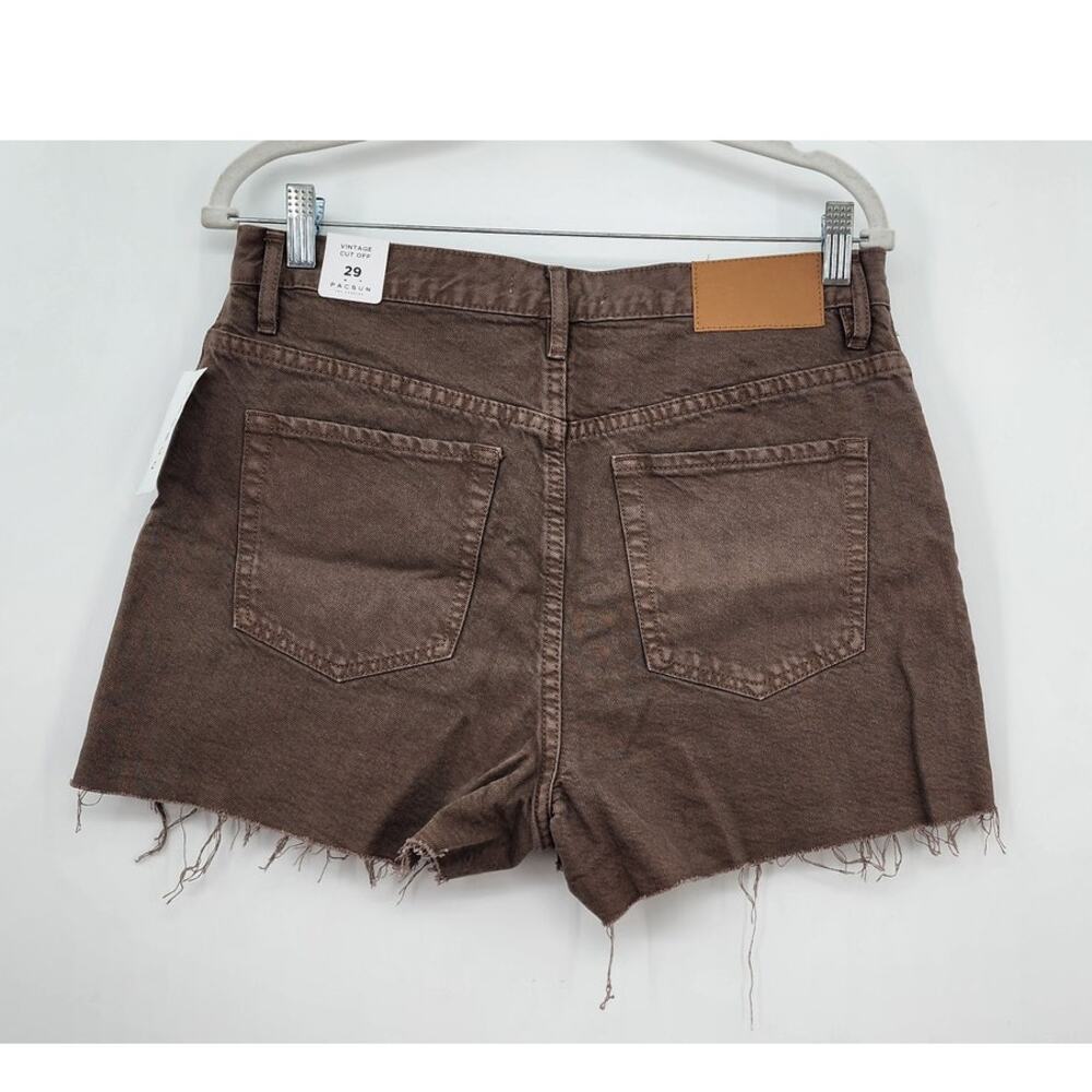 New NWT PacSun Vintage Cut Off‎ Shorts Brown Tan Taupe Size 29 - Picture 4 of 8
